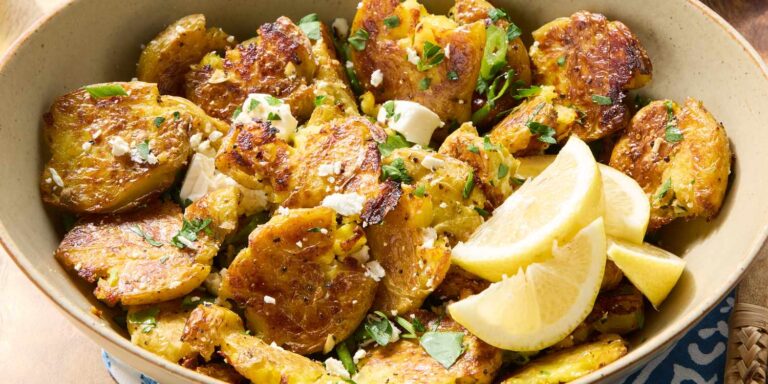 Crispy lemon feta potato -salad recipe