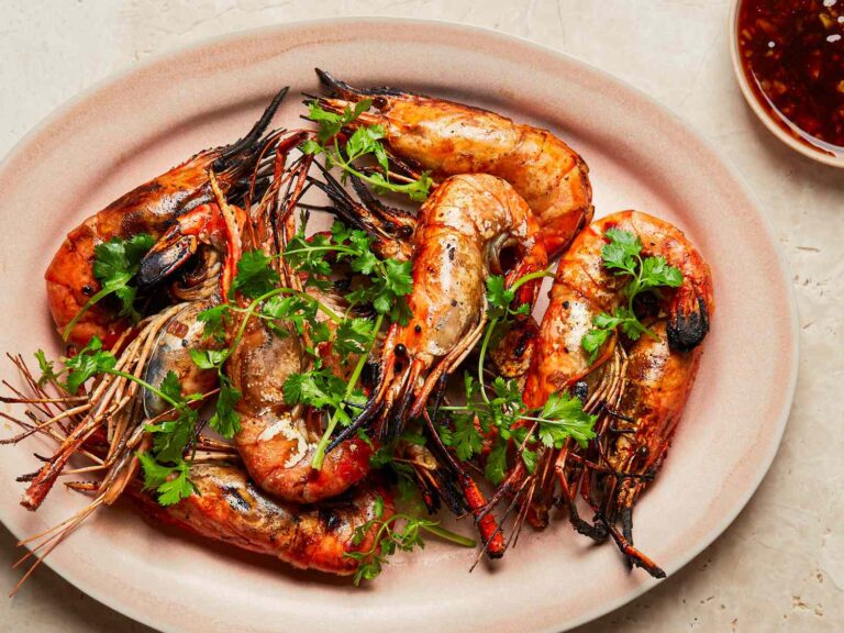 The spicy, flavored grilled shrimp that I repeated this summer