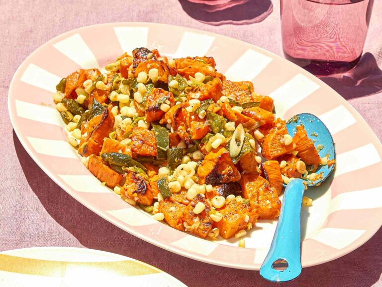 This grilled sweet potato salad is perfect all summer