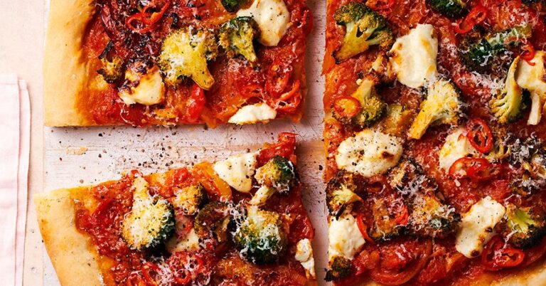 Fried lemon broccoli & mascarpone flatbread recipe