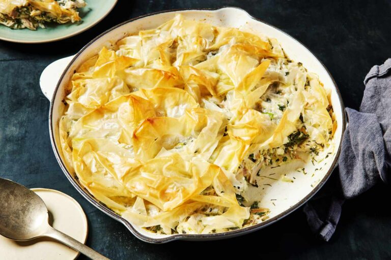 Pan chicken Spanakopita cake recipe