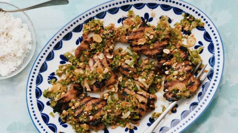 Grilled chicken with green chilli -crispy recipe