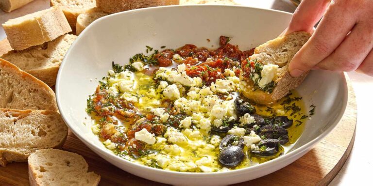 Loaded olive oil dip
