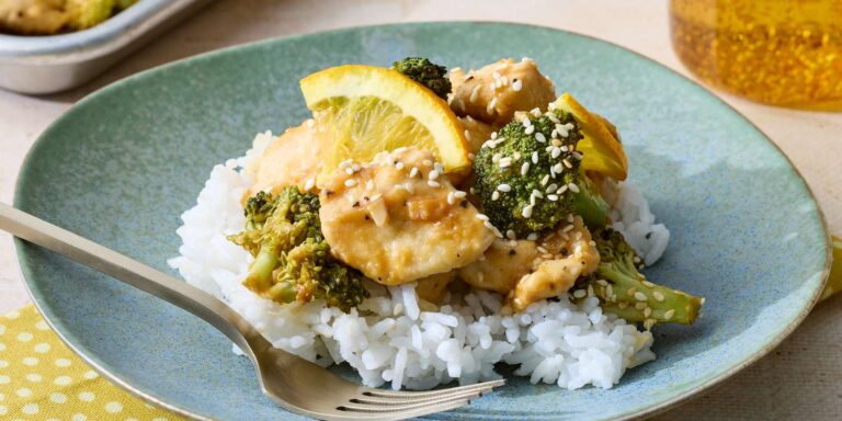 Blechpan orange chicken and broccoli recipe