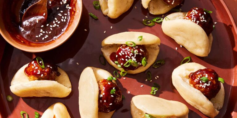 Pork and apple meat balls in the Bao bun recipe