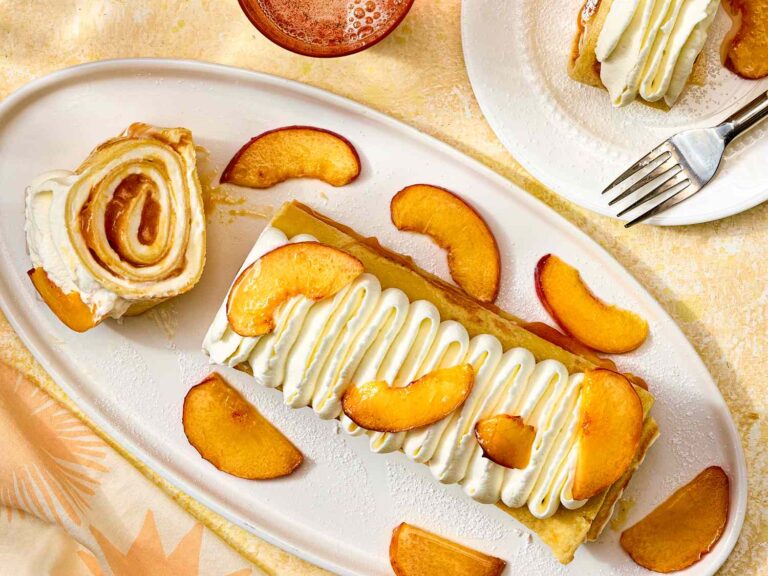 This simple peach and a cream dessert are summer in a disc