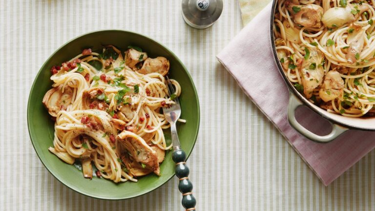 Marinated artichoke and pancetta pasta recipe