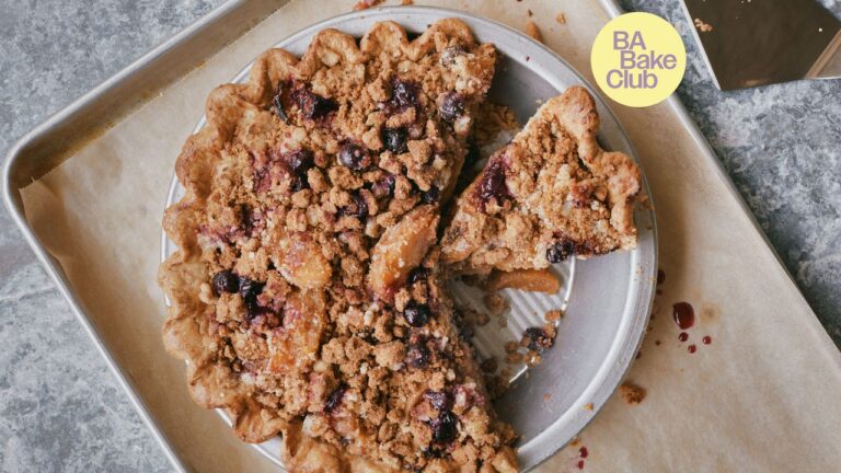 Recipe for peach and blueberry cake