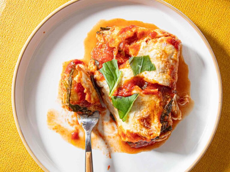 This fresh turn on aubergine -parm stove tastes like a summer garden in Italy